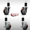 Service Caster 3.5'' SS Maroon Poly Wheel Swivel 1-3/4'' Expanding Stem Caster Set 2 Brakes, 4PK SCC-SSEX20S3514-PPUB-MRN-2-TLB-2-134 - alternate 3
